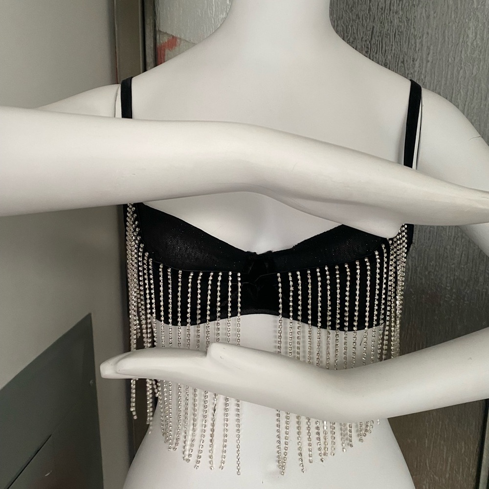 Intimissimi rhinestone fringe balconette bra
